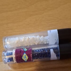 Crafts ETC Small Bead Tubes - White and Dark Blue